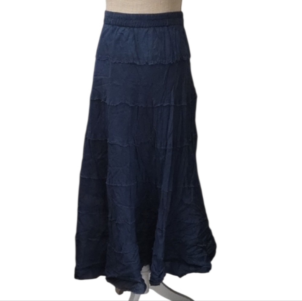 New Directions Deep Blue Maxi Skirt